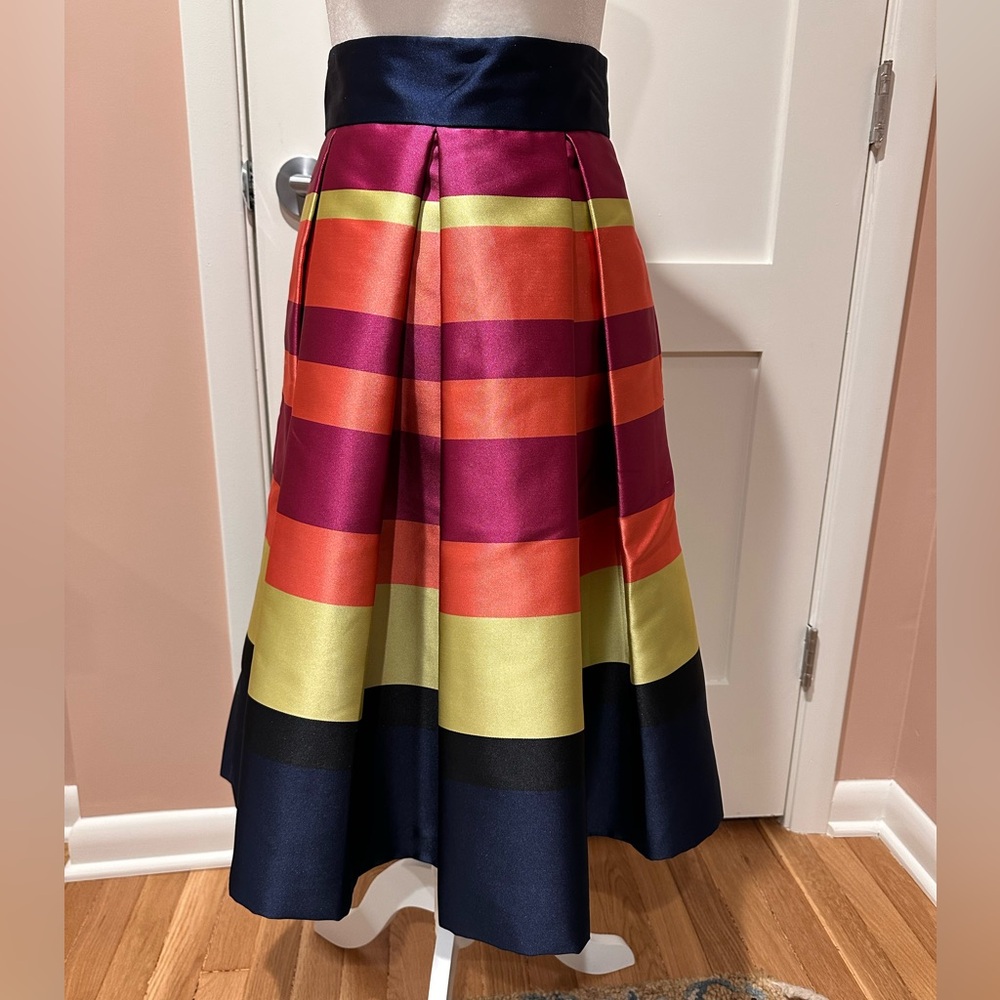 Moulinette Sœurs size 2 party skirt in colorful horizontal stripes.
